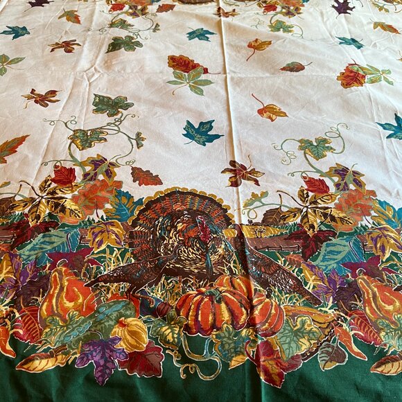 Vintage Thanksgiving Harvest Tablecloth 102 x 60 inches - Picture 4 of 4
